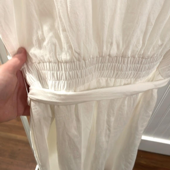 NWT - Lulu’s white button-up short sleeve midi dress - size large - Picture 6 of 11